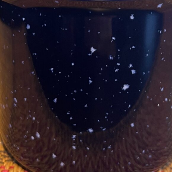 Cobalt Blue and White Speckled Camping Campfire Style Wide-Mouth Stoneware Mug - Picture 9 of 9